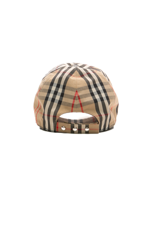 Check Cotton Motif Baseball Cap - Size L