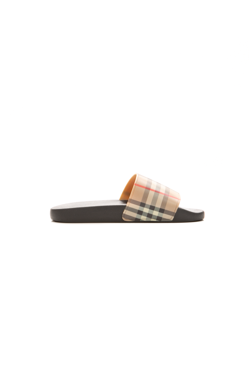 Furley Check Slide Sandals - Size 39
