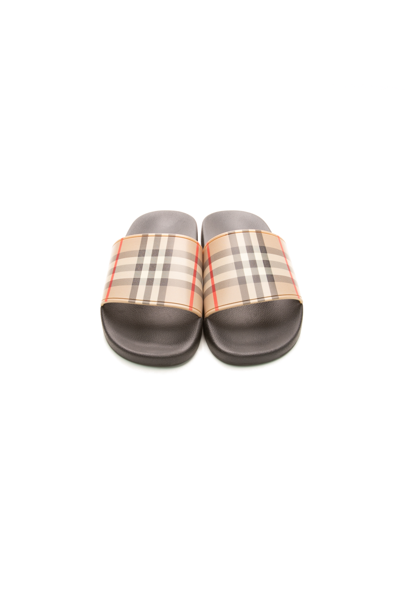 Furley Check Slide Sandals - Size 39