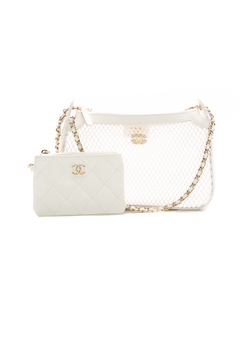 CHANEL キルティングポーチ ホワイト Chanel Clutch with Chain - Couture USA