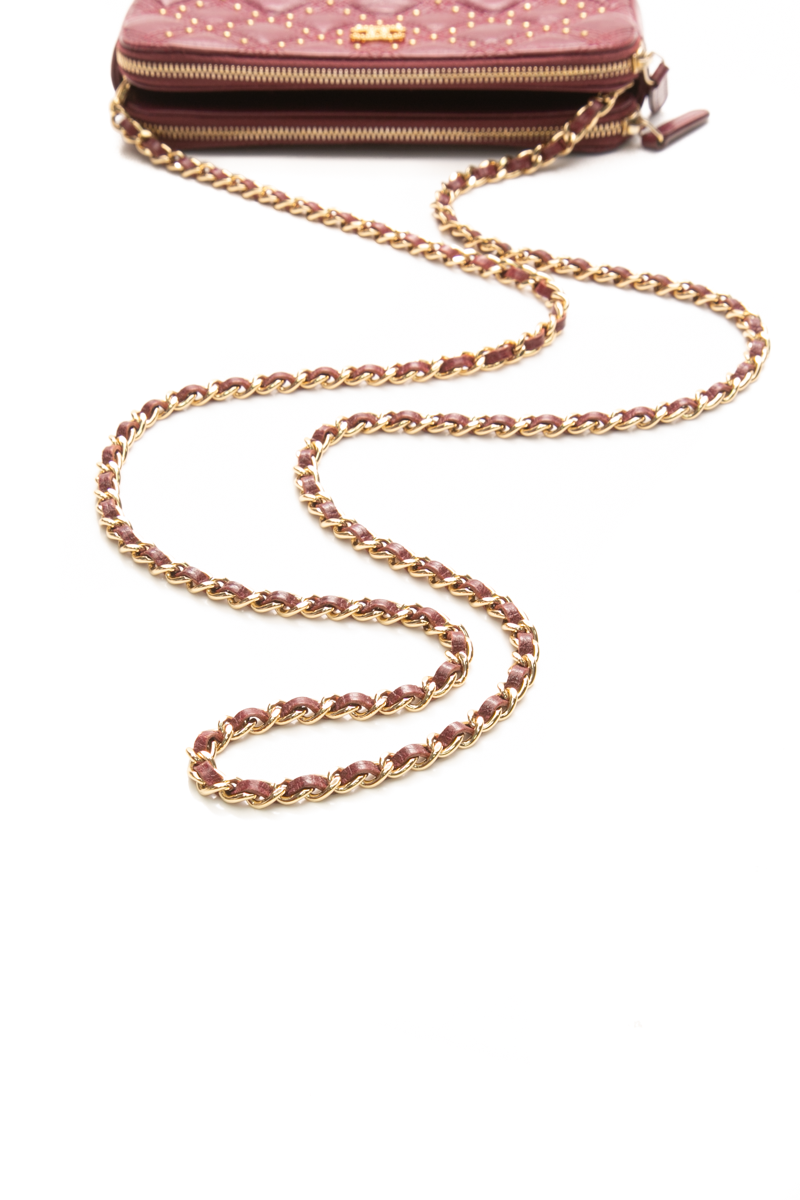 Double Zip Clutch with Chain