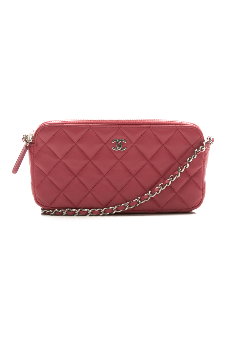 Chanel Double Zip Clutch on Chain - Couture USA