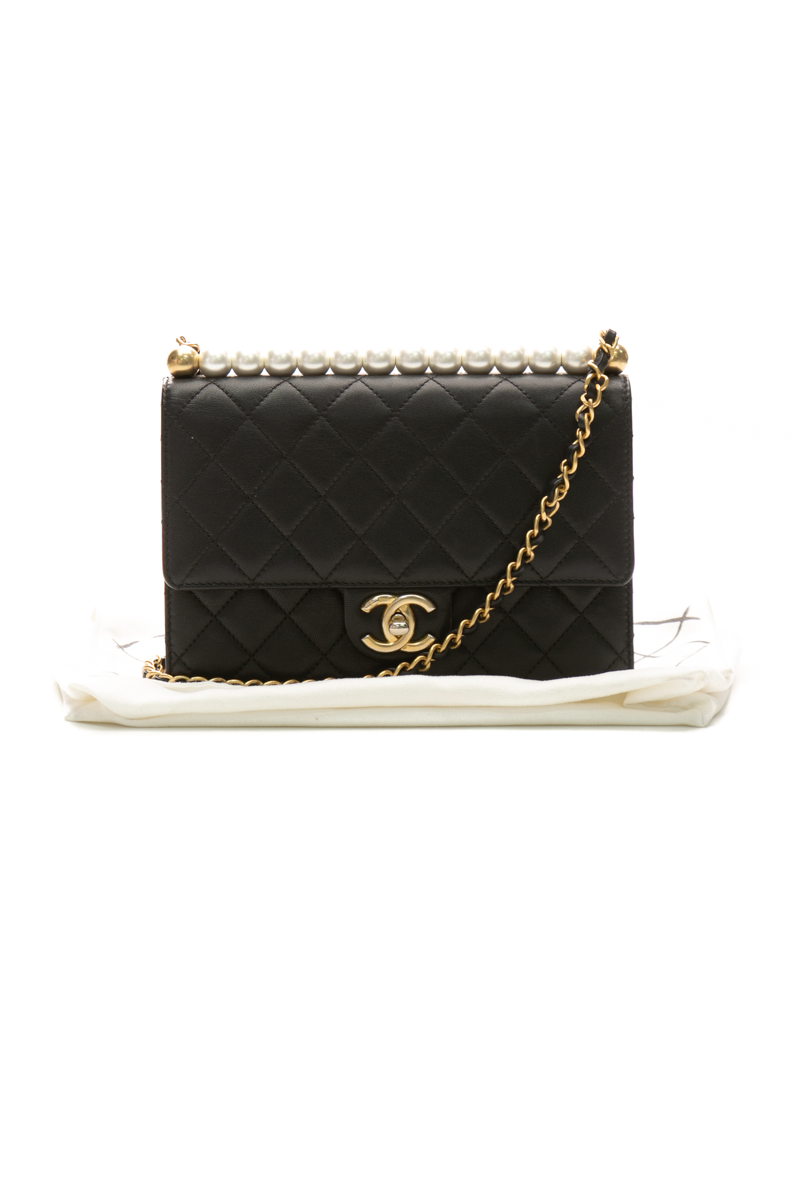 Small Chic Pearls Flap Bag