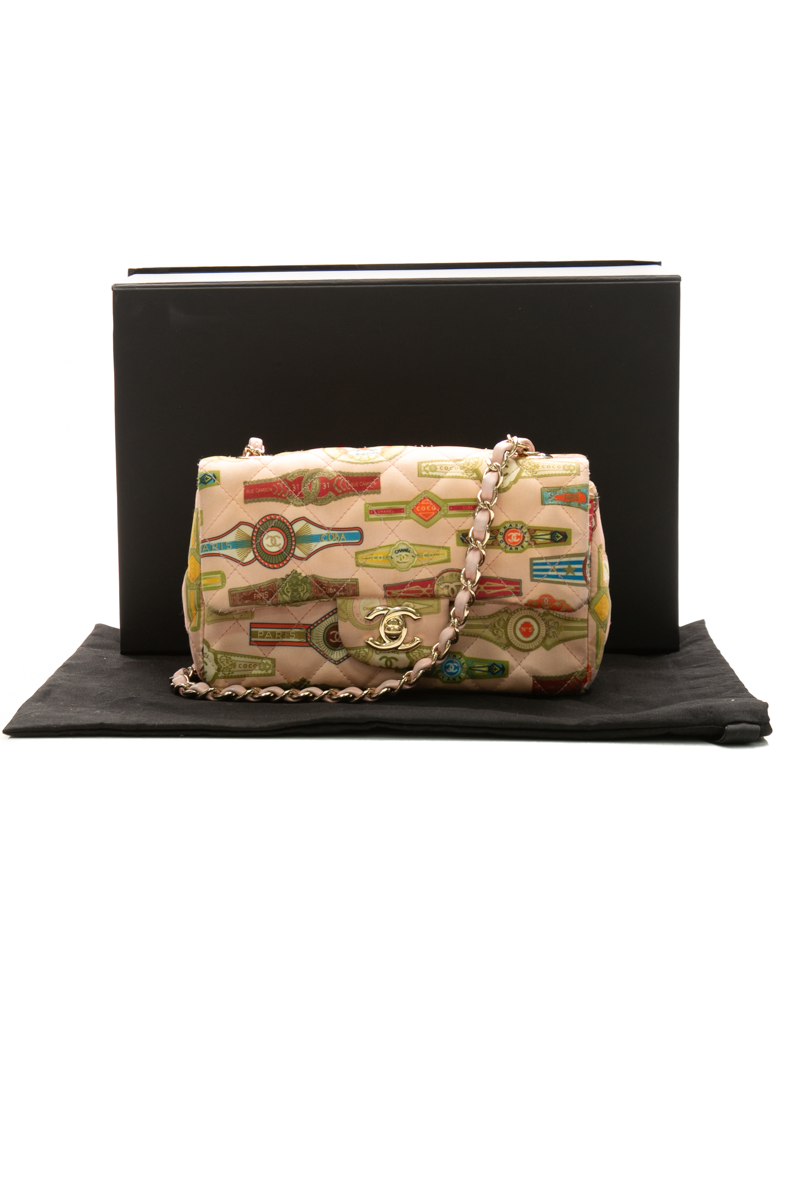 Paris-Cuba Cigar Label Mini Rectangular Flap Bag
