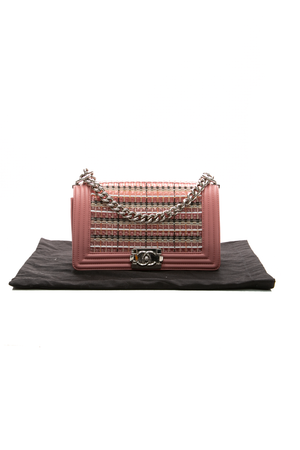 Woven PVC Medium Boy Bag