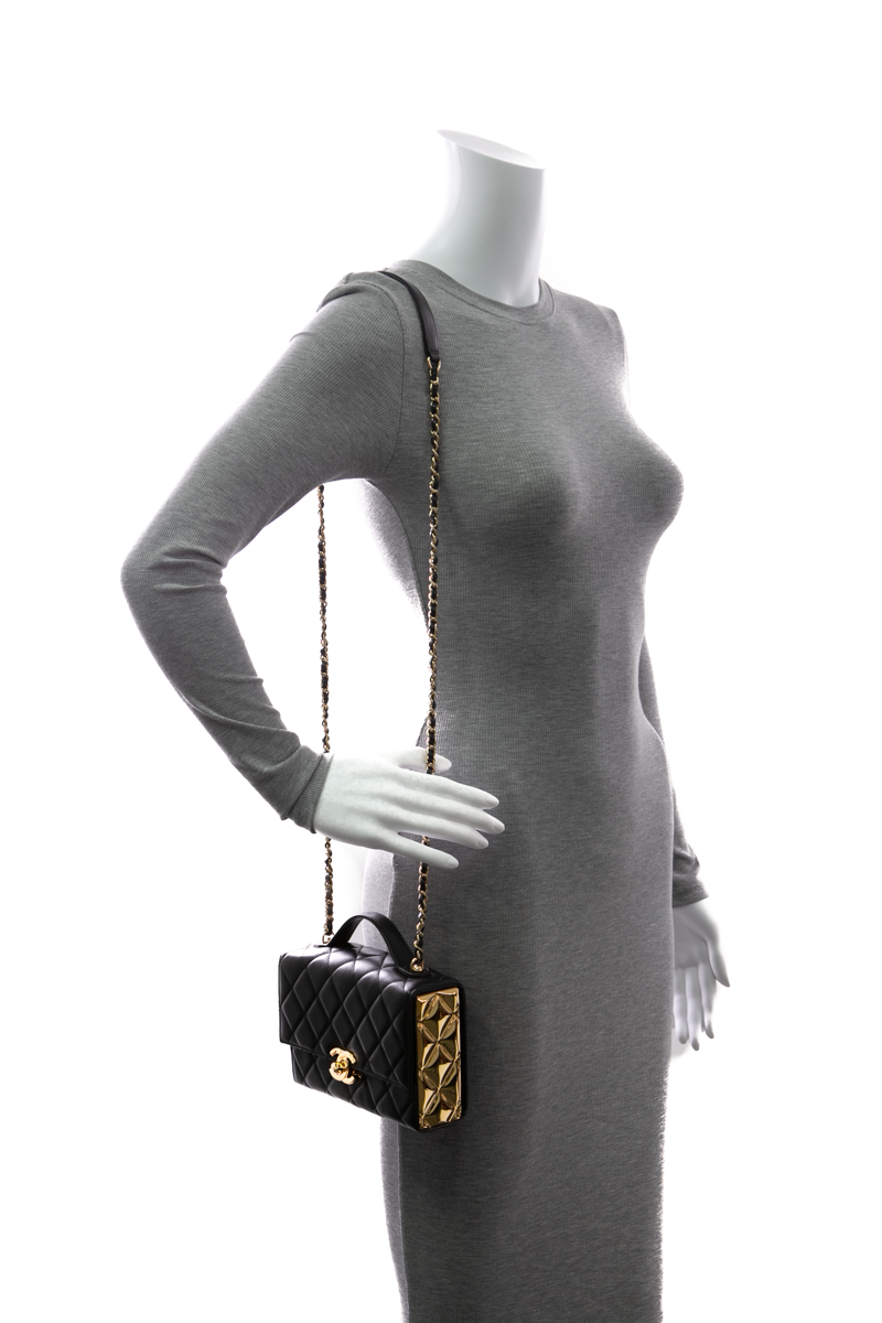 Golden Plate Mini Top Handle Bag
