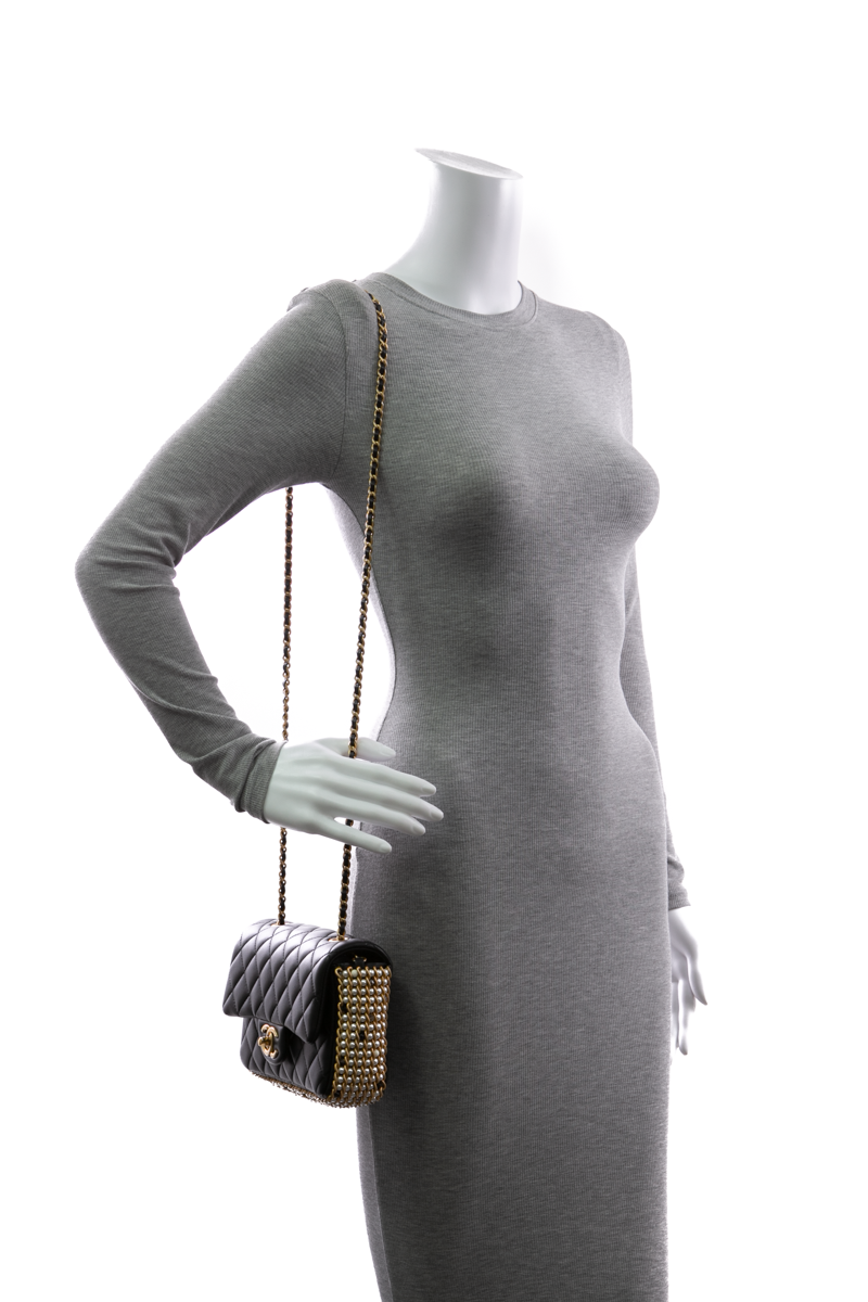 River of Pearls Mini Flap Bag