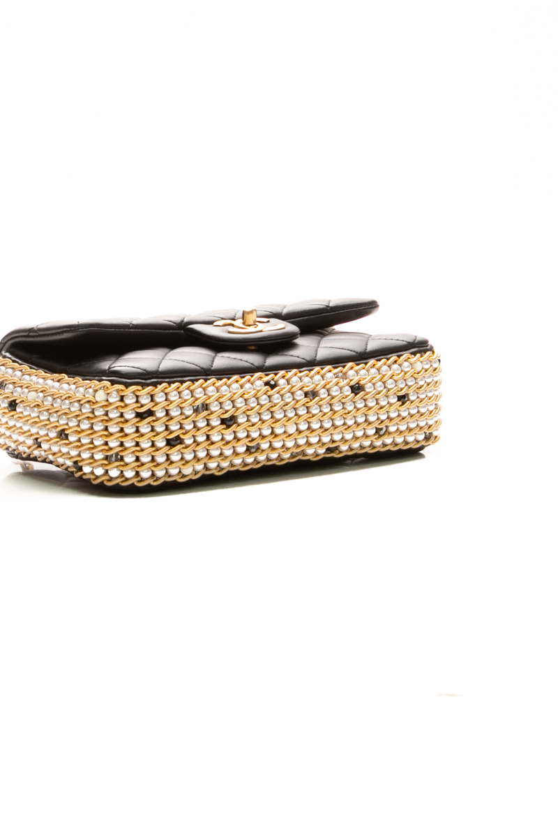 River of Pearls Mini Flap Bag