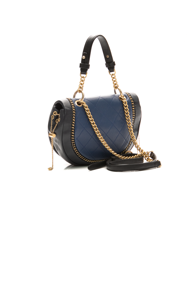 Chain Detail Small Saddle Bag