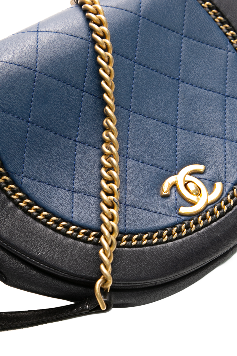 Chain Detail Small Saddle Bag