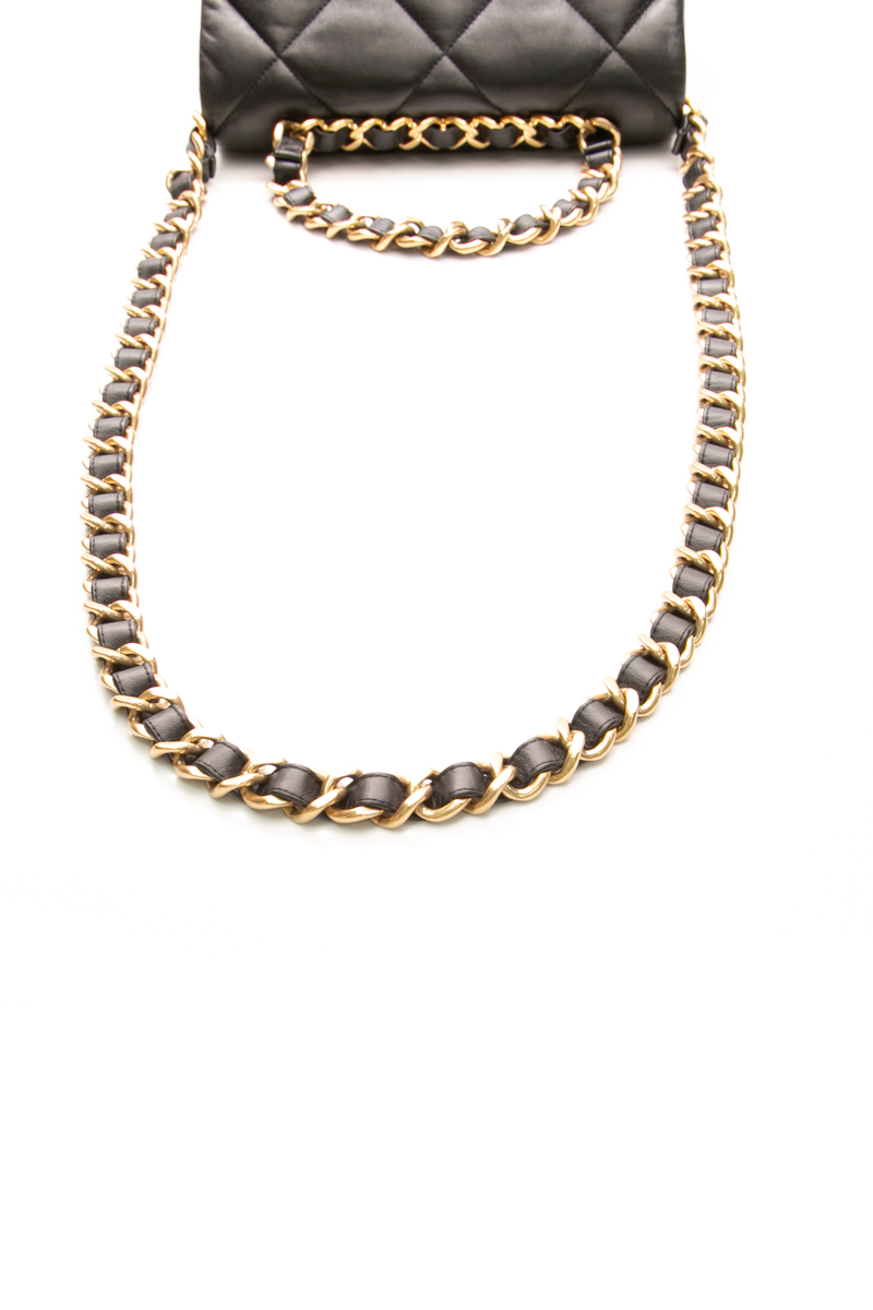 CC Bar Chain Handle Single Flap Bag