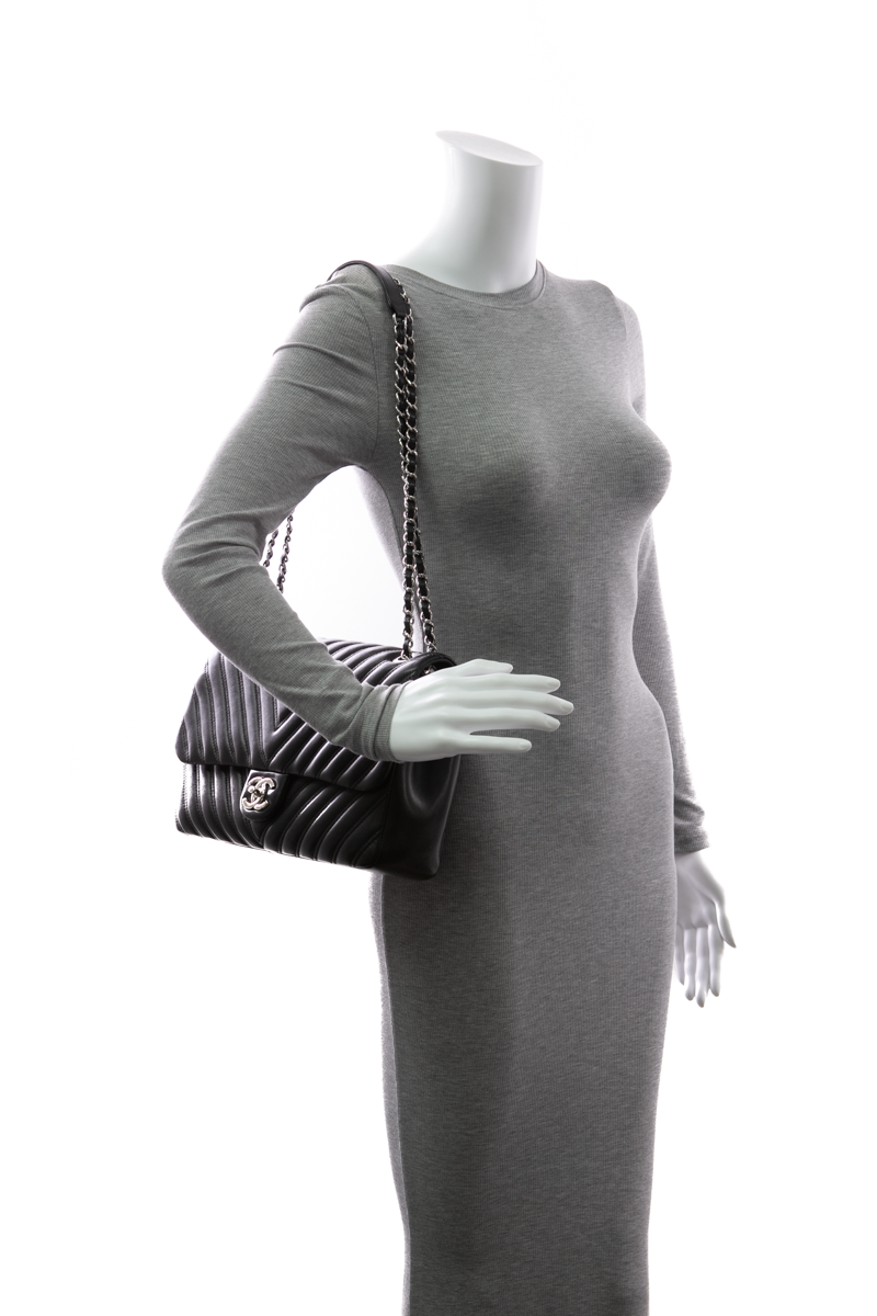Chevron Jumbo Single Flap Bag