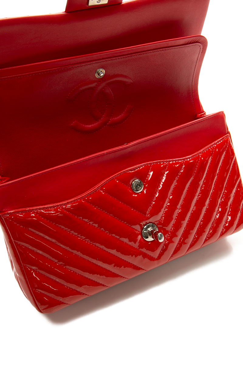 Chevron Medium Double Flap Bag