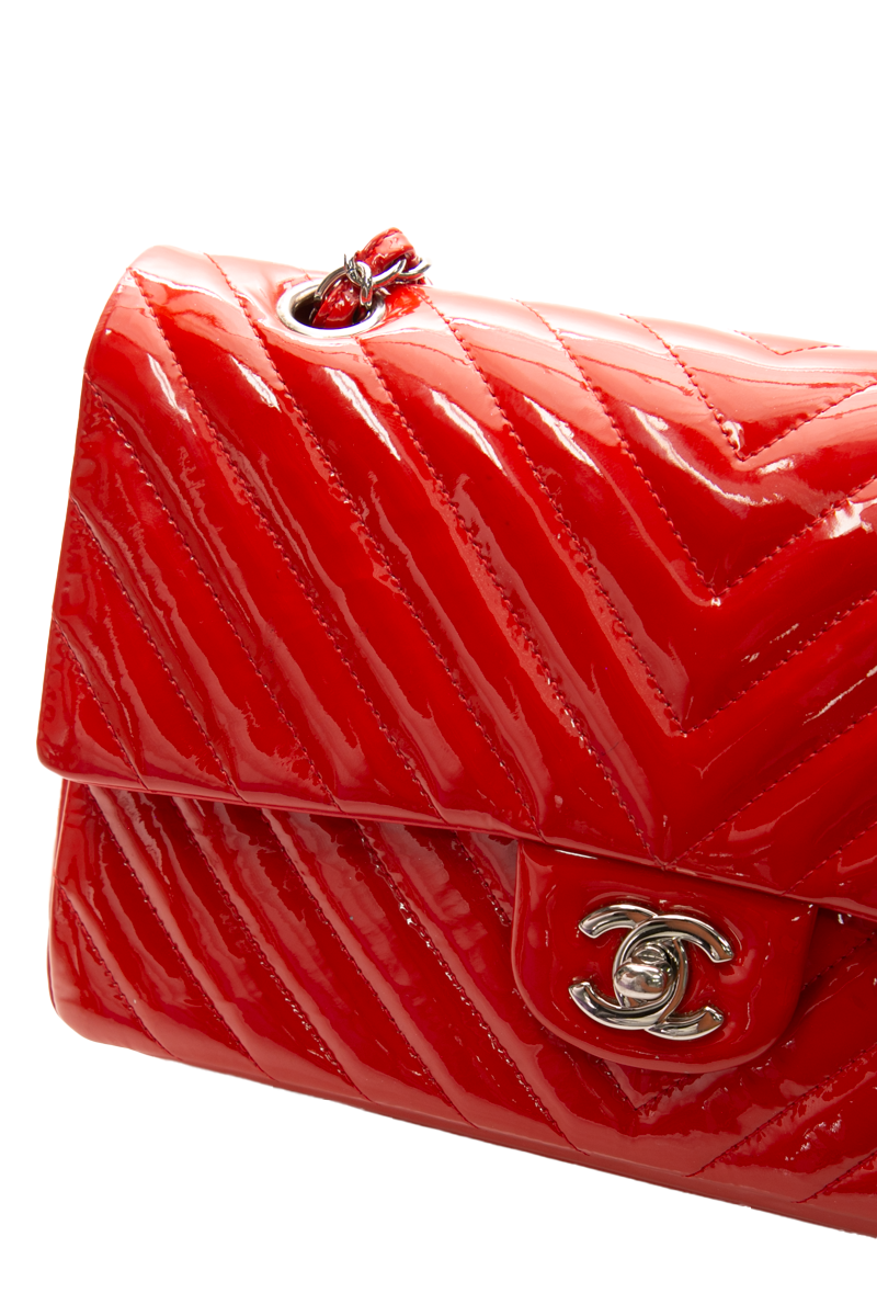 Chevron Medium Double Flap Bag