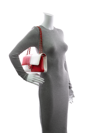 Geometric Colorblock Medium Classic Double Flap Bag