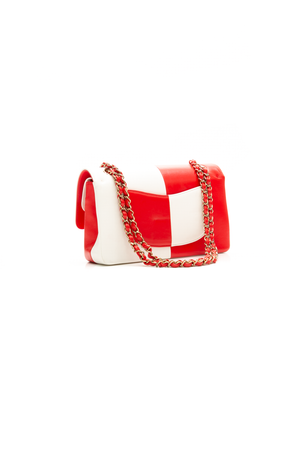 Geometric Colorblock Medium Classic Double Flap Bag
