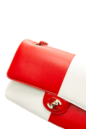 Geometric Colorblock Medium Classic Double Flap Bag