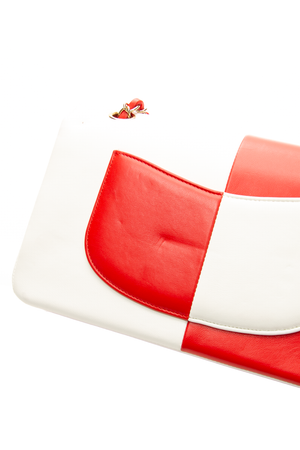Geometric Colorblock Medium Classic Double Flap Bag