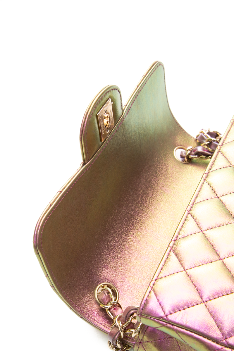 Iridescent Classic Mini Rectangular Flap Bag