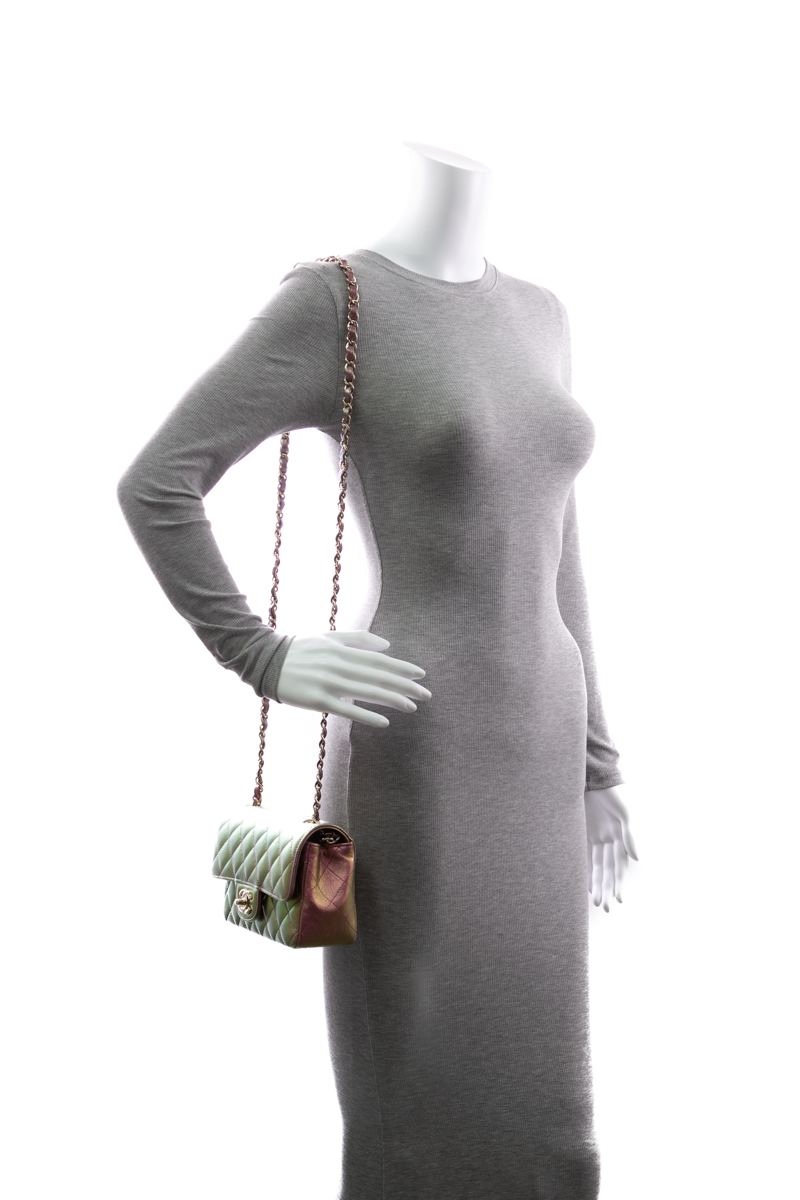 Iridescent Classic Mini Rectangular Flap Bag