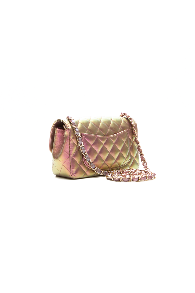 Iridescent Classic Mini Rectangular Flap Bag