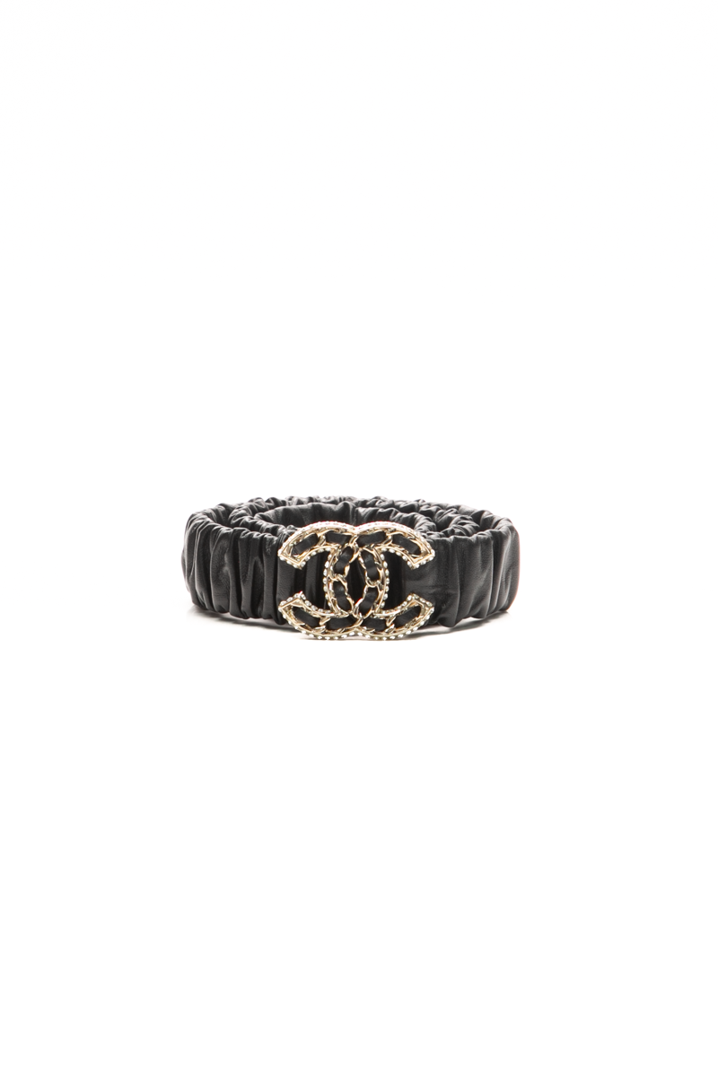 Chanel-CC-Elasticized-Scrunch-Belt-Size-32-298236