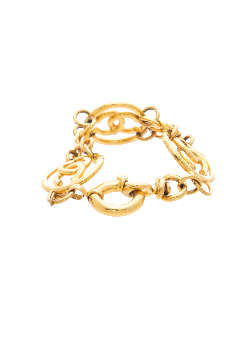Vintage CC Openwork Round Link Bracelet