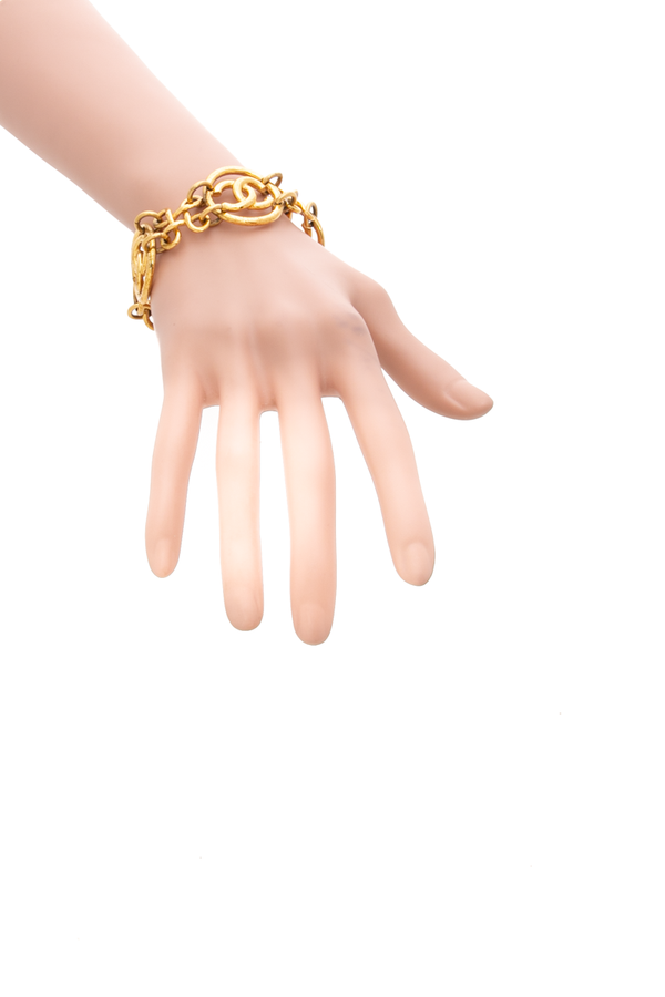 Chanel Vintage CC Openwork Round Link Bracelet - Couture USA