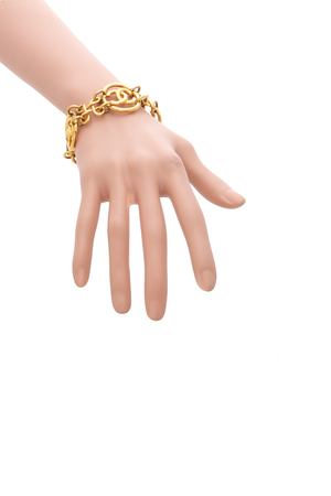 Vintage CC Openwork Round Link Bracelet