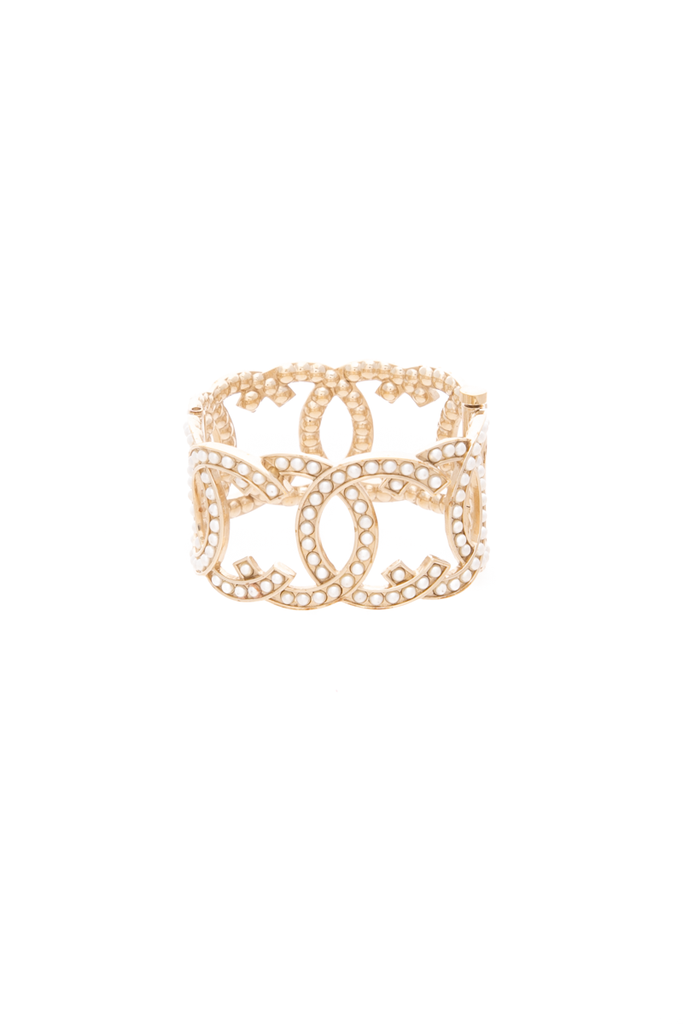 Chanel Pearl CC Cuff Bracelet - Couture USA