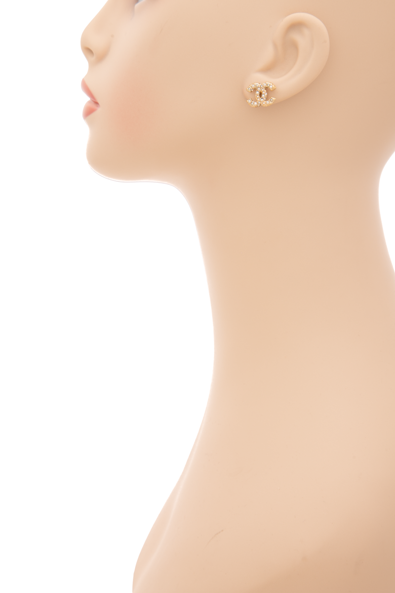 Pearl CC Stud Earrings