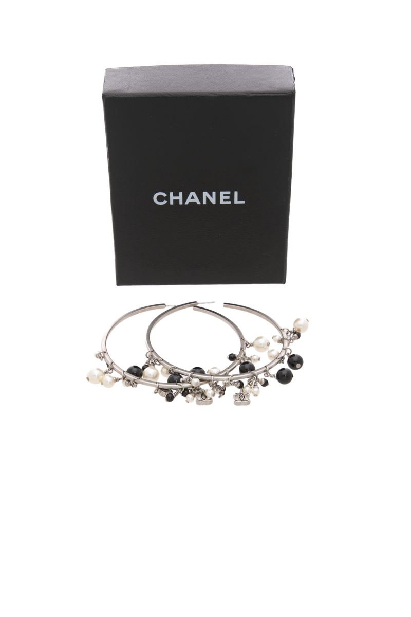 Large Beaded Hoop Earrings