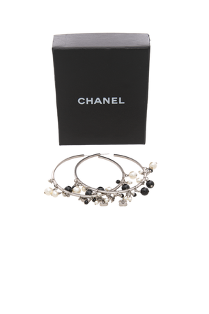 Large Beaded Hoop Earrings