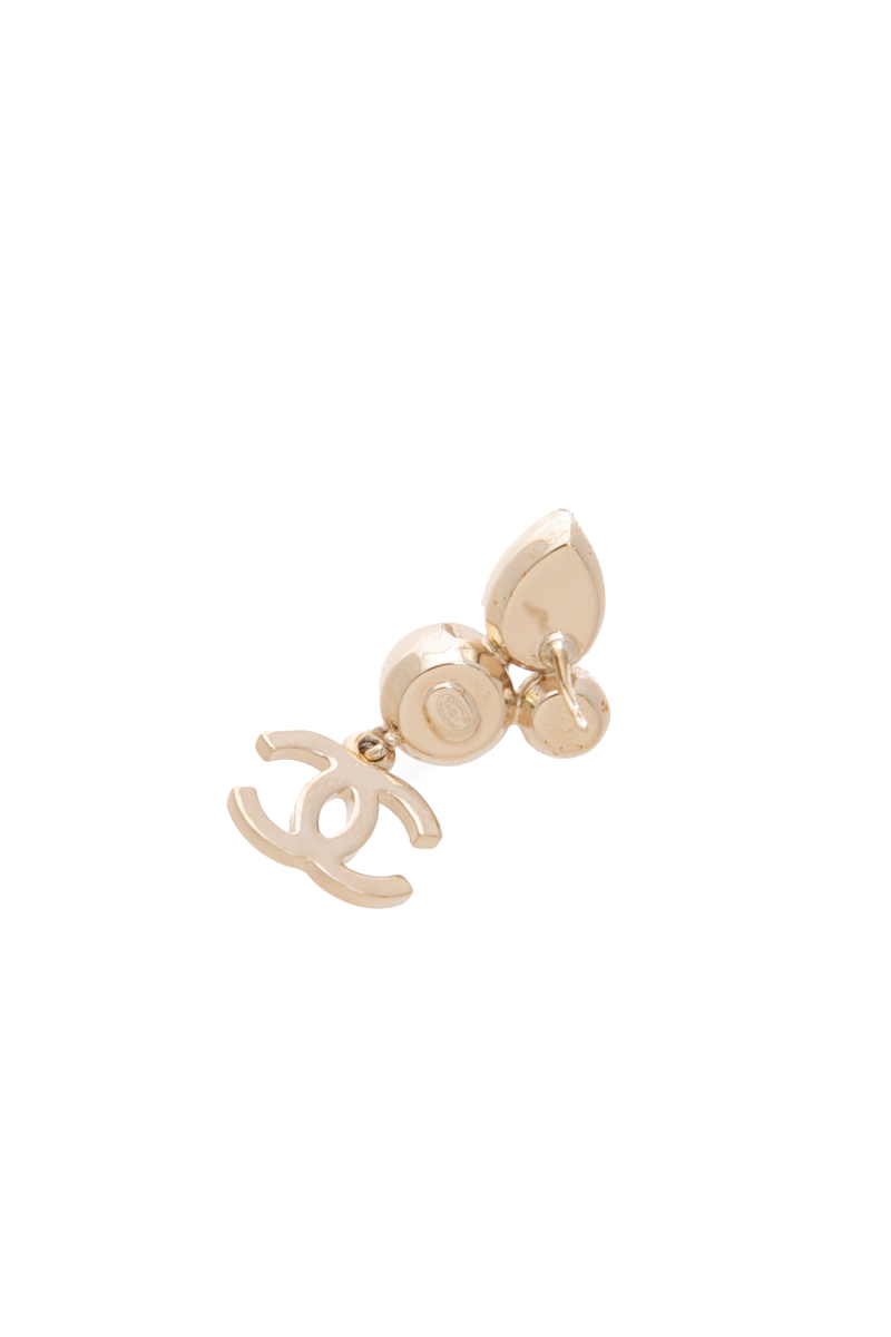 Crystal Pearl CC Drop Earrings