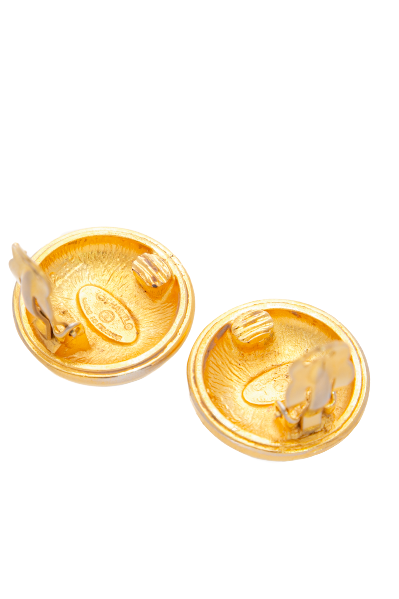 Vintage Round CC Earrings