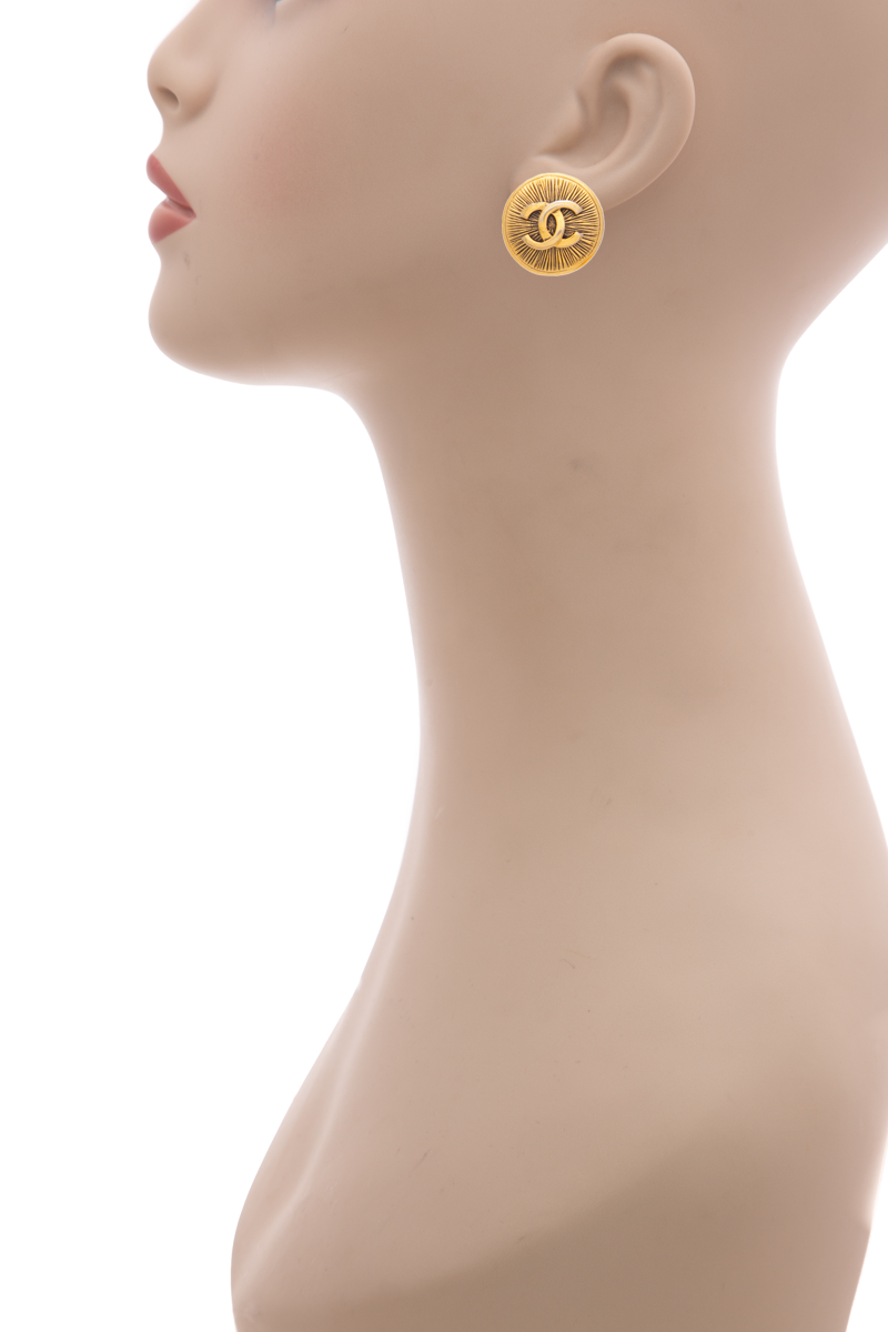 Vintage Round CC Earrings
