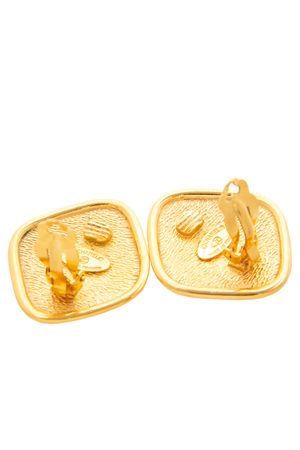 Rue Cambon Engraved Clip On Earrings