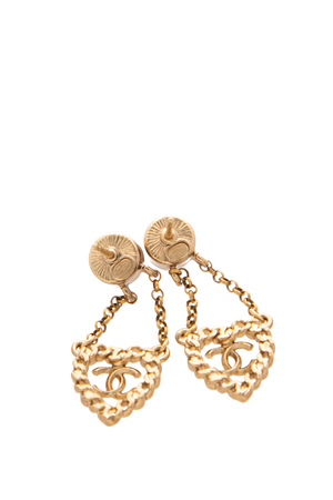 CC Heart Dangle Earrings