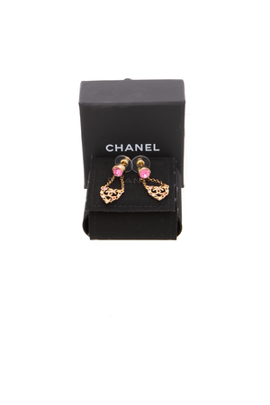 CC Heart Dangle Earrings
