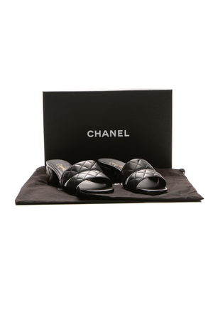 Quilted Heeled Mules - Size 37