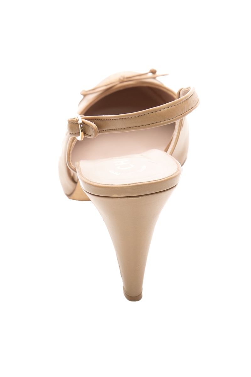 Cap Toe Slingback Pumps - Size 39.5