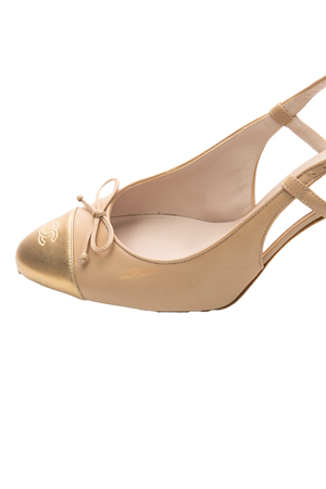 Cap Toe Slingback Pumps - Size 39.5