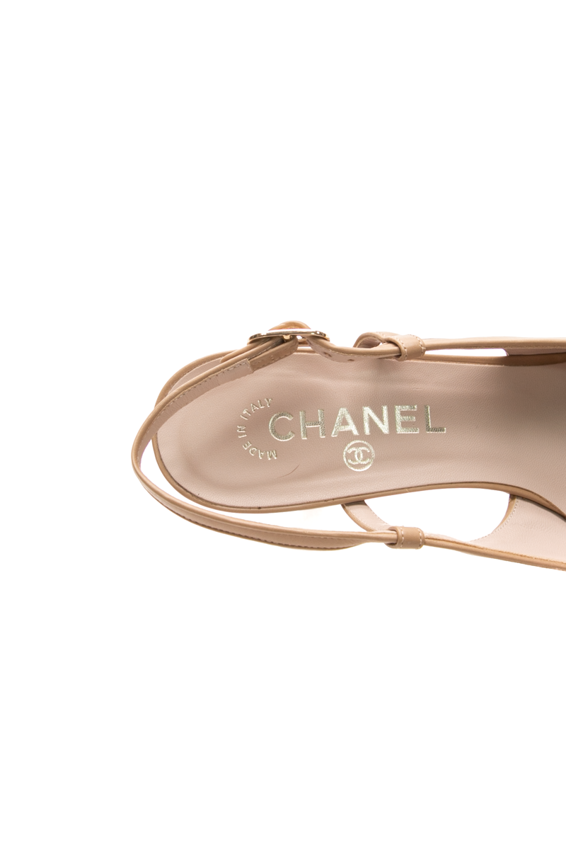 Cap Toe Slingback Pumps - Size 39.5