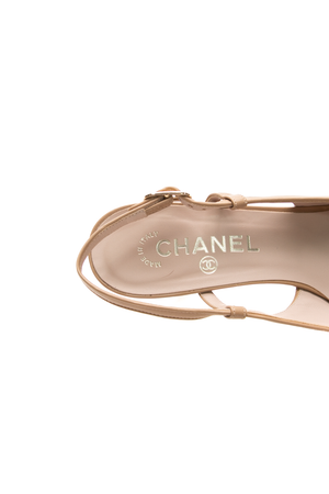 Cap Toe Slingback Pumps - Size 39.5