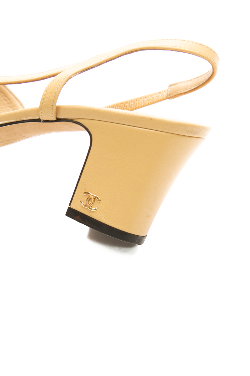 Cap Toe Slingback Heels - Size 38