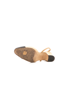 Cap Toe Slingback Heels - Size 38
