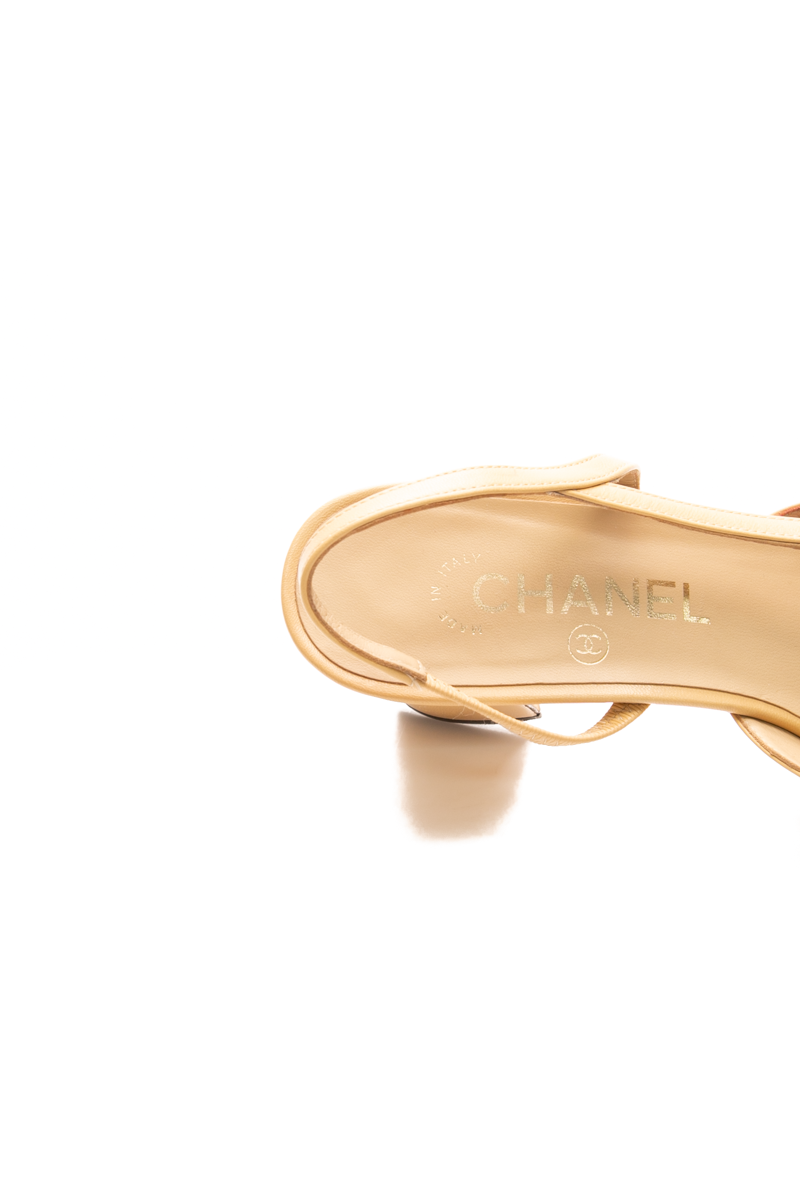 Cap Toe Slingback Heels - Size 38