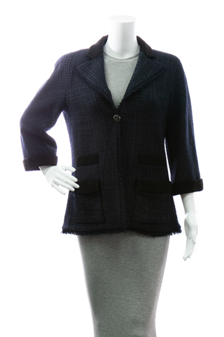 Chanel-Single-Breasted-Tweed-Jacket- Size-42-296288