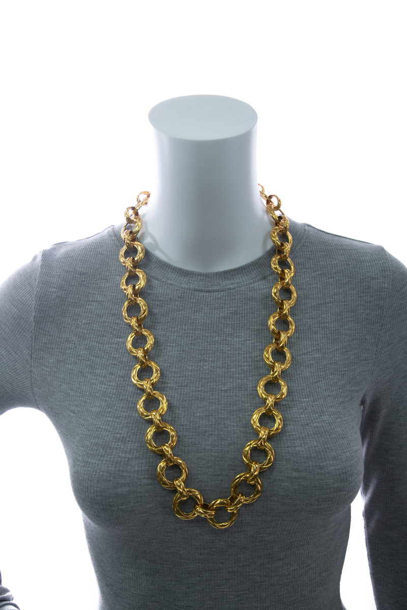 Matelasse Quilting Chain Necklace