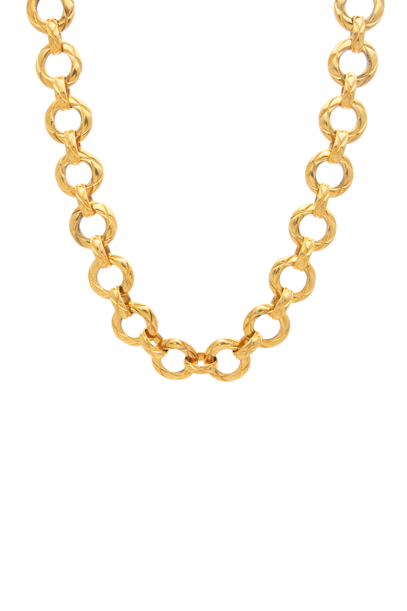 Matelasse Quilting Chain Necklace